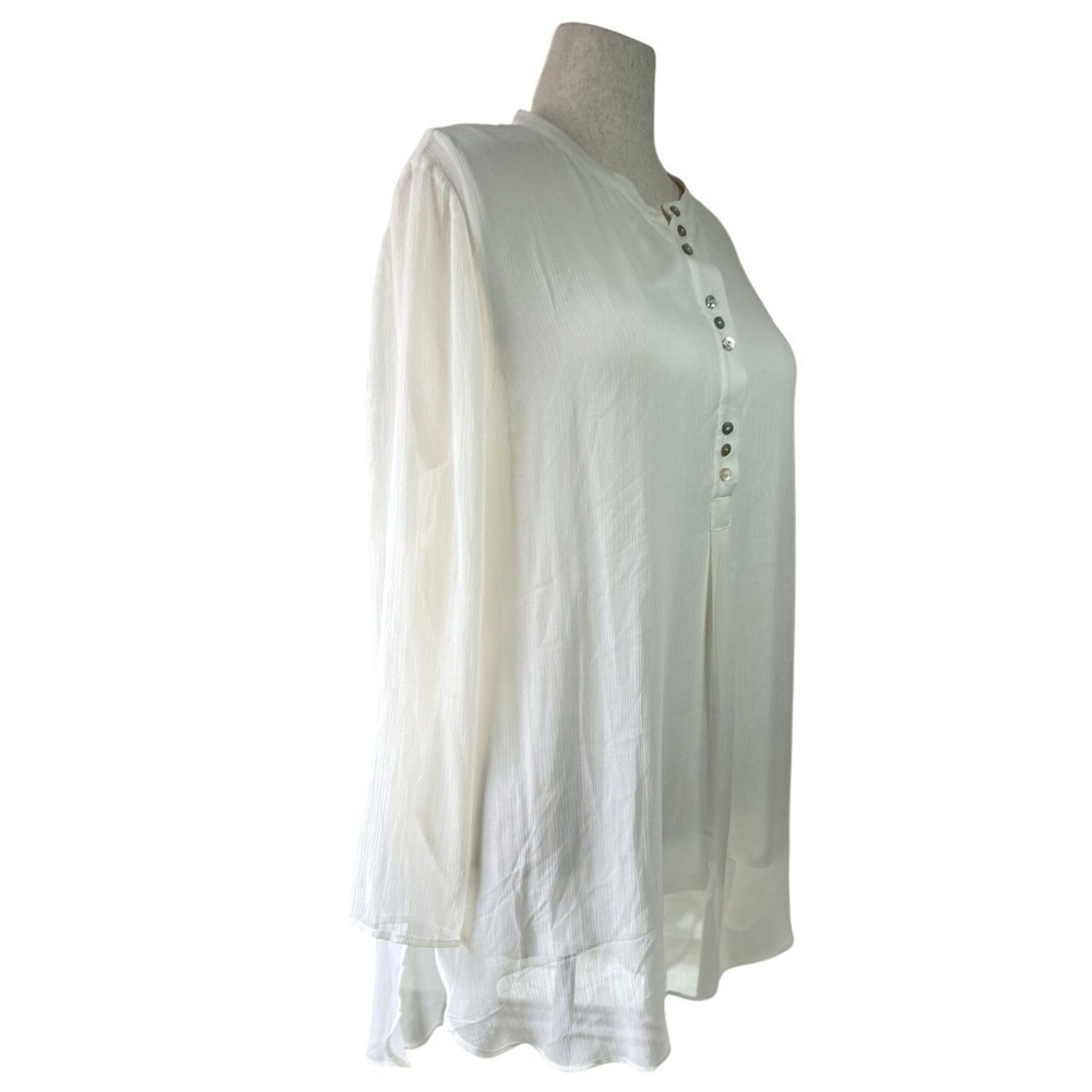 Soft Surroundings Cream Tunic Lightweight Layered Stretch Top 1X Boho Coastal